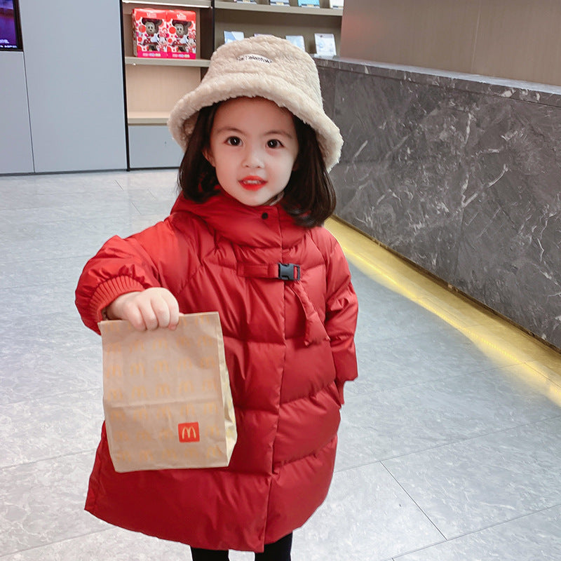 Girls New Year's Wear New Down Down Cotton Jacket Children's Wear Western Style Winter Clothes Thicken Jacket Baby Girl Winter