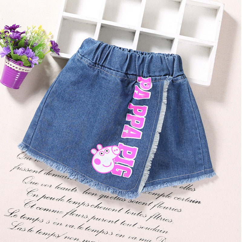 Sand Washed Denim Girls Shorts Girls Baby Outer Wear Thin Section