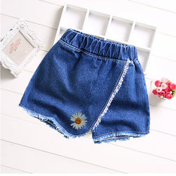 Sand Washed Denim Girls Shorts Girls Baby Outer Wear Thin Section