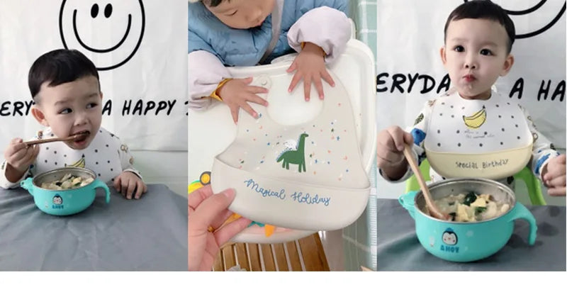 Designed Newborns Bibs For Children Fashionable Feeding Soft Silicone Saliva Towel Cartoon Waterproof Kids Bibs Baby Stuff