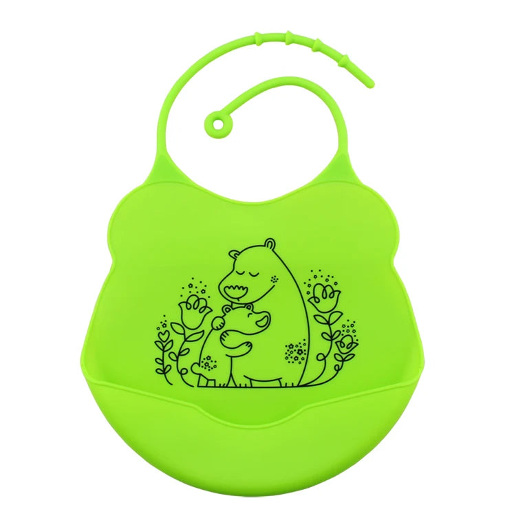 Baby Bibs Easi Roll Up Waterproof Anti oil Soft Silicone Crumb Drip Catcher Easy Wipes Children Leak-Proof Feeding  Mouth Pocket