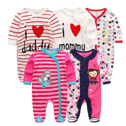 5Pcs/set Baby Girl Clothes 0-12Months Newbron Baby Clothing Unisex Baby Clothes Jumpsuit Baby Boy Rompers Roupas de bebe Pajamas