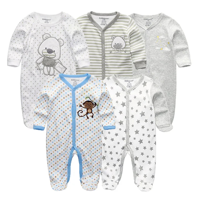 5Pcs/set Baby Girl Clothes 0-12Months Newbron Baby Clothing Unisex Baby Clothes Jumpsuit Baby Boy Rompers Roupas de bebe Pajamas