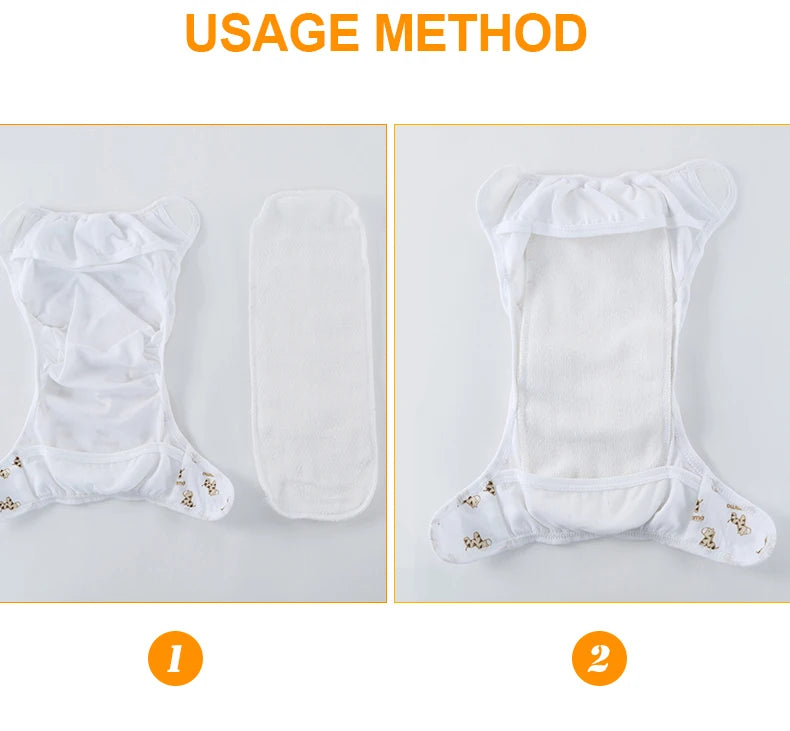 10pcs/5pcs Baby Reusable Diaper Washable Ecological Cotton Diapers 3/6-layer Cloth Nappies for Children Breathable Absorbent