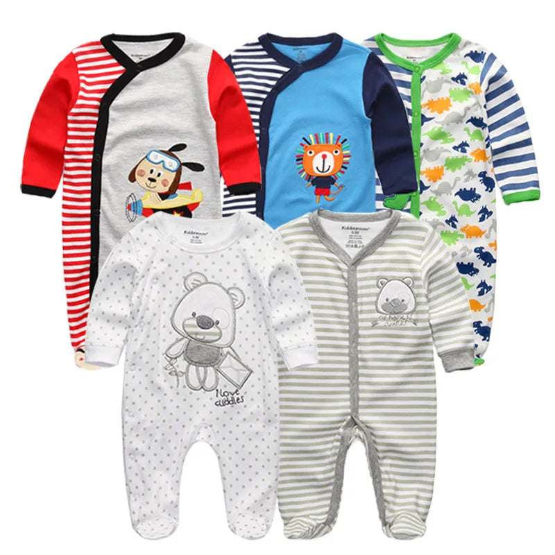 5Pcs/set Baby Girl Clothes 0-12Months Newbron Baby Clothing Unisex Baby Clothes Jumpsuit Baby Boy Rompers Roupas de bebe Pajamas