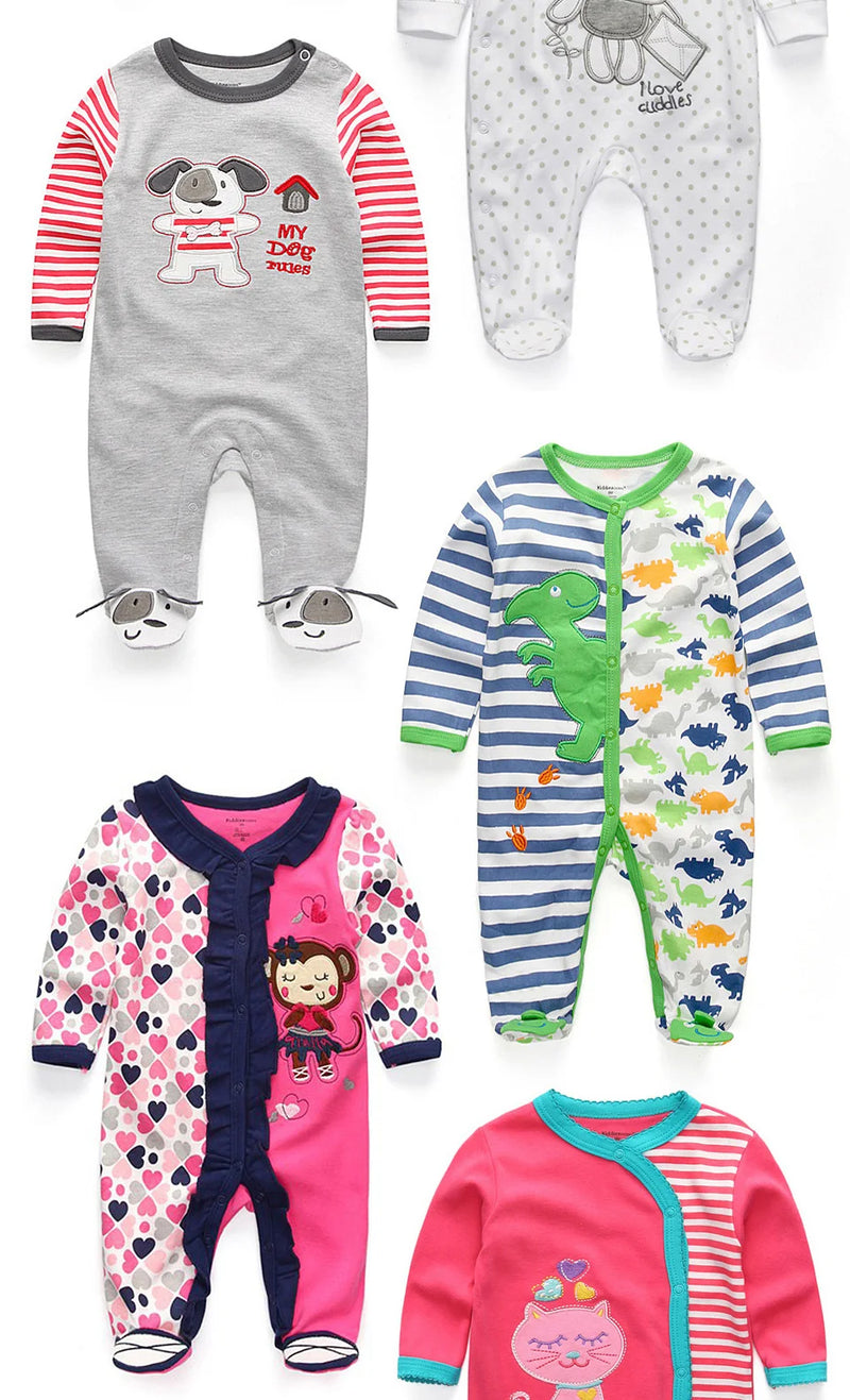 5Pcs/set Baby Girl Clothes 0-12Months Newbron Baby Clothing Unisex Baby Clothes Jumpsuit Baby Boy Rompers Roupas de bebe Pajamas