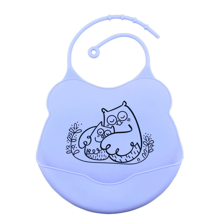 Baby Bibs Easi Roll Up Waterproof Anti oil Soft Silicone Crumb Drip Catcher Easy Wipes Children Leak-Proof Feeding  Mouth Pocket