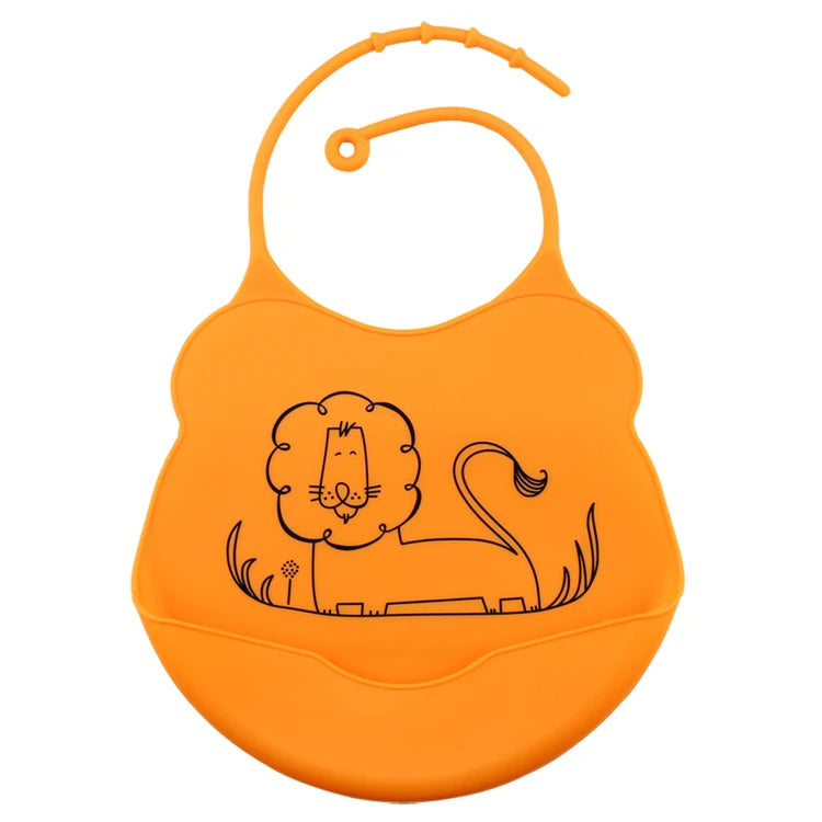 Baby Bibs Easi Roll Up Waterproof Anti oil Soft Silicone Crumb Drip Catcher Easy Wipes Children Leak-Proof Feeding  Mouth Pocket