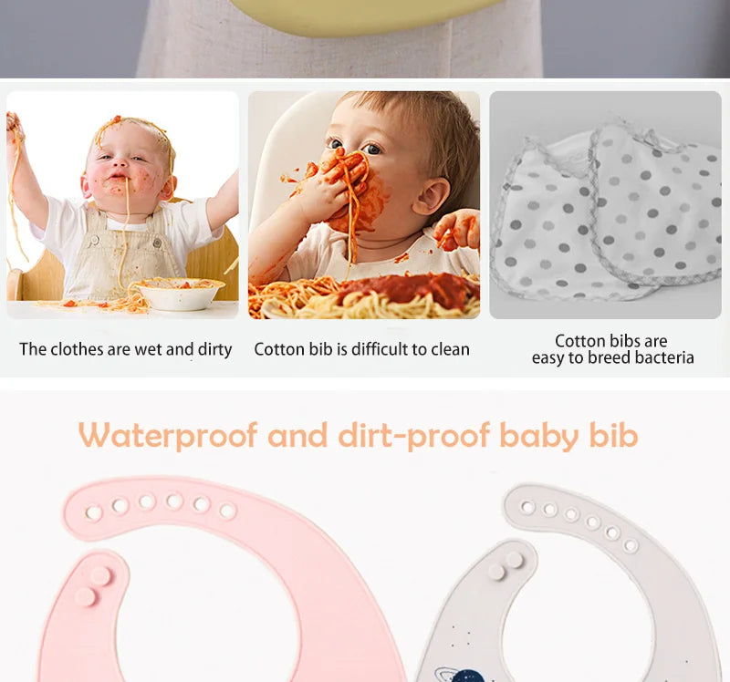 Designed Newborns Bibs For Children Fashionable Feeding Soft Silicone Saliva Towel Cartoon Waterproof Kids Bibs Baby Stuff