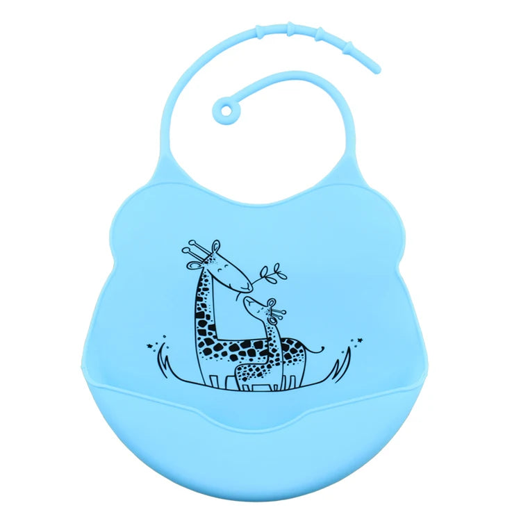 Baby Bibs Easi Roll Up Waterproof Anti oil Soft Silicone Crumb Drip Catcher Easy Wipes Children Leak-Proof Feeding  Mouth Pocket