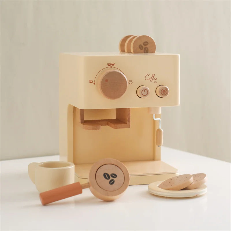 Wooden Children Montessori Toy Teapot Teacup Simulation Kitchen Utensil  BPA Free Silicone Kid Education Pretend Play Toy Gift