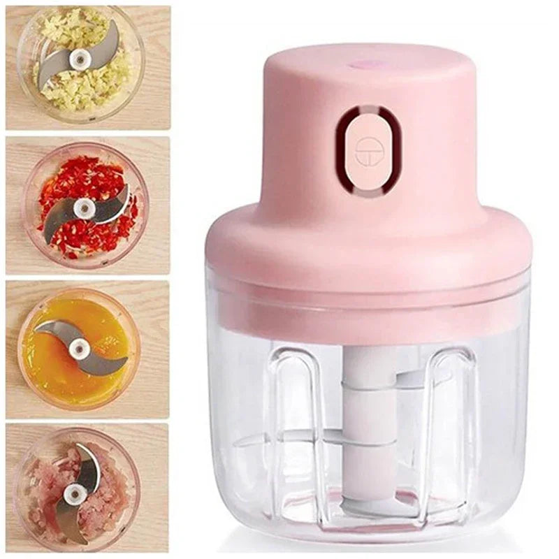 Mini Electric Garlic Chopper Meat Grinder Garlic Masher Machine Sturdy Durable Crushed Ginger Vegetable Crusher Baby Food Maker