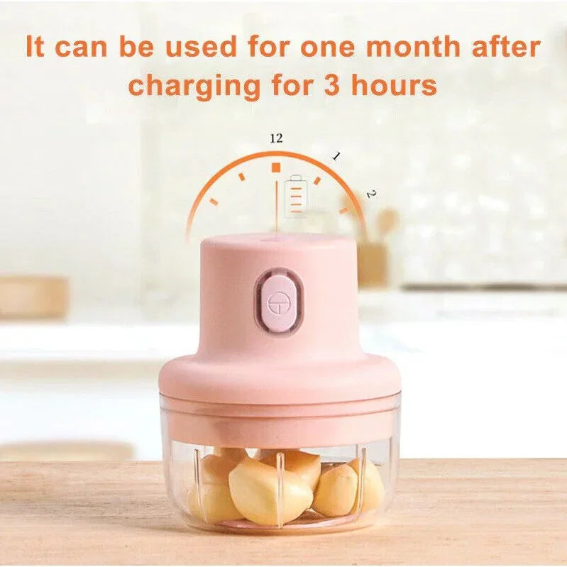 Mini Electric Garlic Chopper Meat Grinder Garlic Masher Machine Sturdy Durable Crushed Ginger Vegetable Crusher Baby Food Maker