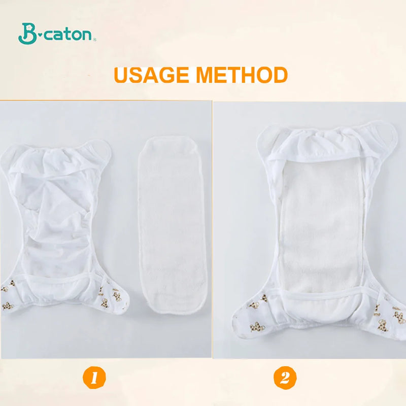 10pcs/5pcs Baby Reusable Diaper Washable Ecological Cotton Diapers 3/6-layer Cloth Nappies for Children Breathable Absorbent