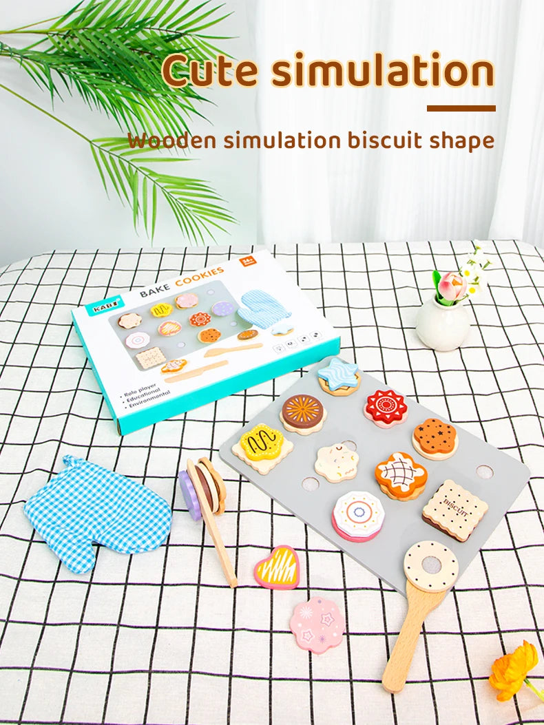 Wooden Kitchen Pretend Play Set Montessori Simulation Plates Dishes Accessories Kitchen Playset Toy for Toddlers Gifts Ages 3+