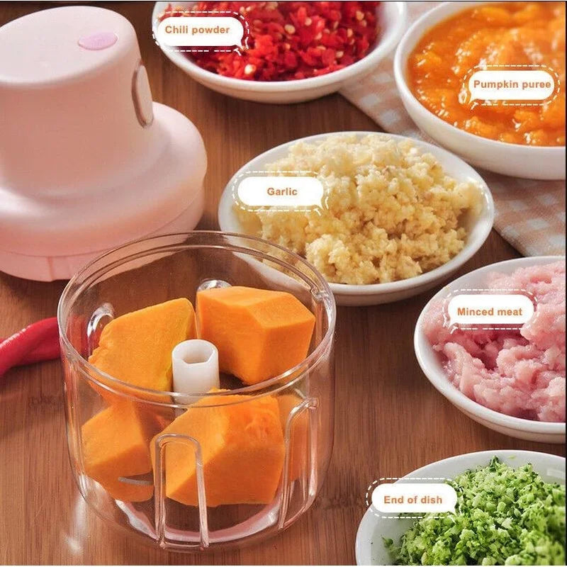 Mini Electric Garlic Chopper Meat Grinder Garlic Masher Machine Sturdy Durable Crushed Ginger Vegetable Crusher Baby Food Maker