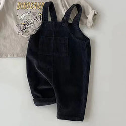 New Spring Toddler Baby Boys Girls Solid Corduroy Suspander Romper Soft Kids Basic Playsuit Jumpsuit Clothing