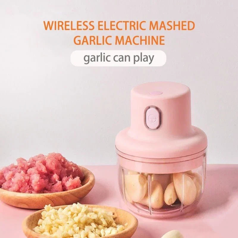 Mini Electric Garlic Chopper Meat Grinder Garlic Masher Machine Sturdy Durable Crushed Ginger Vegetable Crusher Baby Food Maker