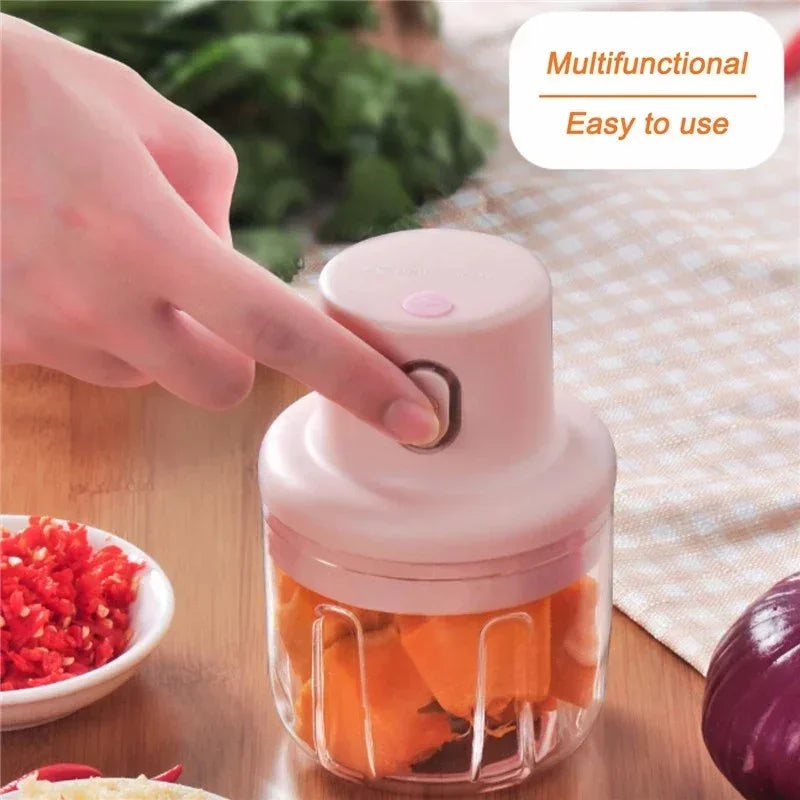 Mini Electric Garlic Chopper Meat Grinder Garlic Masher Machine Sturdy Durable Crushed Ginger Vegetable Crusher Baby Food Maker