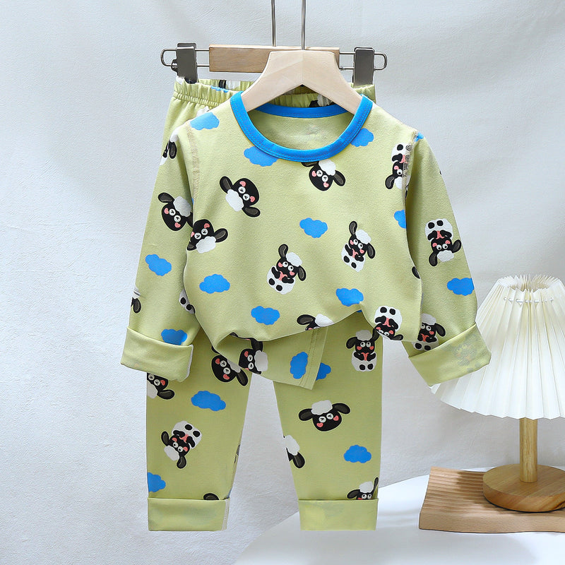 Children's Pajama Set Cotton For Baby Underwear Boys' Home Wear Girls' Long Johns Top & Bottom