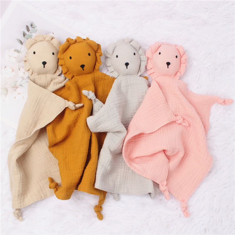 INS Wind Baby Cotton Gauze Comfort Towel Muslin Baby Sleeping Doll Lion Saliva Towel